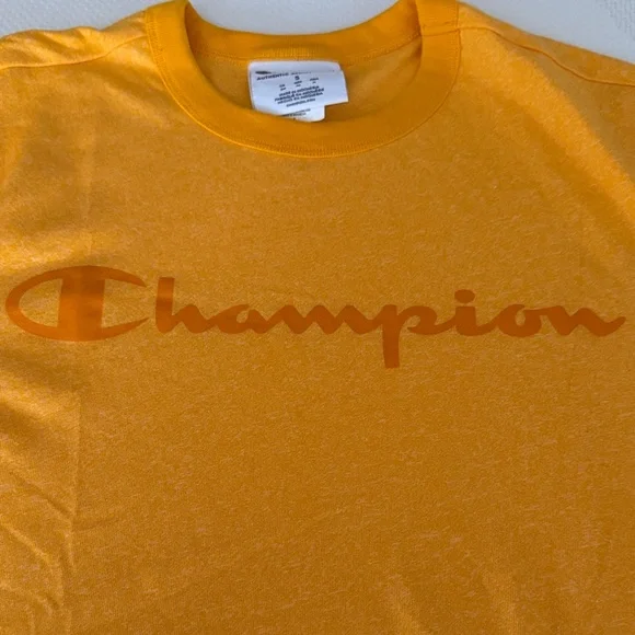 Champion Yellow-Orange Script Logo Tee - Picture 5 of 5